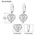 thumbnail image 6 of AOVEAO Heart Leverback Earrings 925 Sterling Silver Tree of Life Dangle Earrings 18K White Gold Plated Jewelry for Women Wife Mom Birthday Xmas Gift for Sensitive Ears, 6 of 9