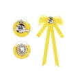 thumbnail image 3 of INSPIRE CHIC Women's Long Webbing with Lace Trim Rhinestone Bow Brooch Yellow One Size, 3 of 5