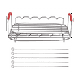 thumbnail image 4 of Grille de Friteuse à Air Chaud en Acier Inoxydable 9 Pouces Polyvalente Carrée avec Brochettes Plateau de Cuisson Support de Friteuse à Air, 4 of 7