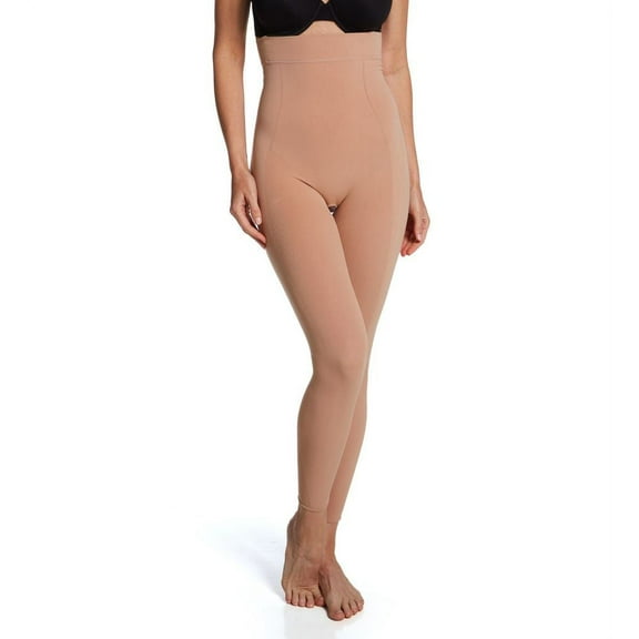 Women's Leonisa 012727 Invisible Body Shaper with Leg Compression (Soft Natural S/M)