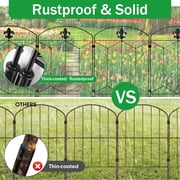 Decorative Garden Fence 10 Pack, 24in H x 12.5in L Arched No Dig Metal Fence Panels, Rustproof Outdoor Animal Barrier for Dogs, Rabbits, Flower Beds, Yard, Patio Decor & Lawn Border Protection