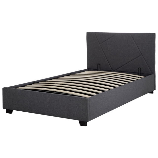 Base Para Cama Individual Abatible Box De Metal Madera Color Gris KingsHouse gris Individual