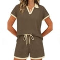 thumbnail image 3 of Plcasen Womens Lounge Sets Two Piece Sets Summer Polo Shirts and Drawstring Shorts Matching Clothing Vacation Outfits, 3 of 5