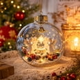 thumbnail image 2 of DefiDgd 4x4inch Clear Christmas Ornament Ball with Warm Light LED,Mini Winter Snowy Scenery Acrylic Hanging Bauble for Xmas Tree Window Fireplace Mantel Holiday Decor, 2 of 7