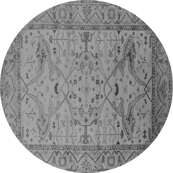 Ahgly Company Indoor Round Oriental Gray Industrial Area Rugs, 7' Round