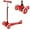 Red, variant on WYDK Kids Mini Kick Scooter Toy w/ Light-Up Wheels, Height Adjustable T-Bar, Foot Break - Blue