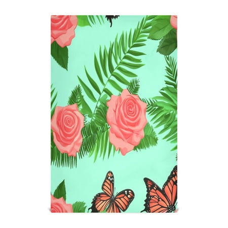 

Floral Design with Butterflies Kitchen Towels 6-Piece Pack Tea Towels for Kitchen Decorative Waffle Design 28x18in