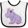 thumbnail image 3 of Inktastic Cute Purple Hippo Girls Baby Bib, 3 of 4