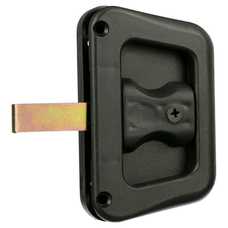 Black Plastic Hat Section Screen Door Handle and Latch