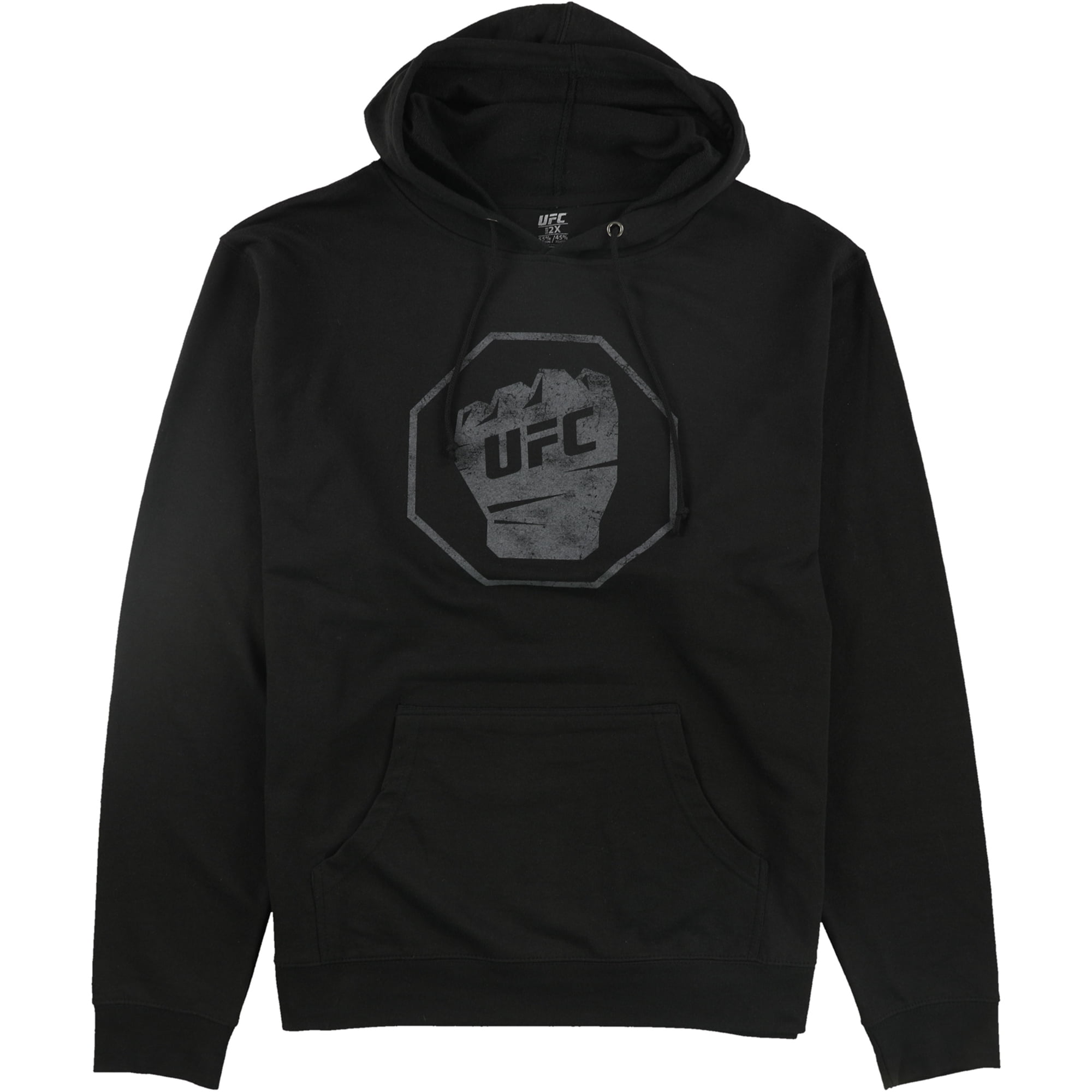 Mens Pullover Hoodie 3D Print Sweatshirt UFC Logo Long Sleeve Hooded Tops Black