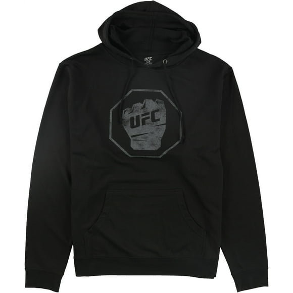 UFC Mens Distressed Logo Hoodie Sweatshirt, Black, Small
