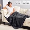 thumbnail image 3 of Imperial Rooms Gray Sherpa Fleece Blanket, 2 Pack, Throw Size 50 x 60 Inches, Ultra Soft Reversible Plush Warm Blanket for Bed, Couch & Sofa, All-Season Comfort, 3 of 7