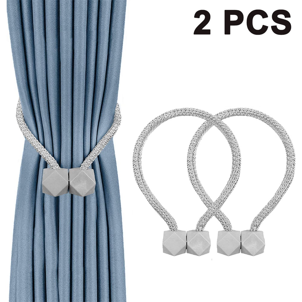 White Melodieux 2 Pieces Curtain Tie Backs Antique Beaded Tassels Clips Rope Holdbacks