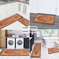thumbnail image 6 of 2 Piece Bohemian Orange Carpet Rug Kitchen Rug Set, Decor Kitchen Rugs, Absorbent Non-Slip Washable Floor Mats, Home Indoor Runner Rugs 17"x47"+17"x30", 6 of 7