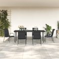 thumbnail image 1 of vidaXL 7 Piece Garden Dining Set Black Steel and Textilene, 1 of 5