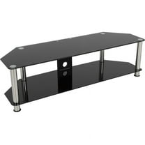 AVF Steel TV Stand with Cable Management for up to 65" TVs in Black/Chrome