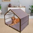 thumbnail image 2 of Navy Pet House, Zigzag Striped Design in Modern Colors with Art Fashion Chevron Lines Pattern, Outdoor & Indoor Portable Dog Kennel with Pillow and Cover, 5 Sizes, Purple Tan Red, by Ambesonne, 2 of 4