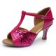 thumbnail image 1 of Zapatos de baile latino para mujer, zapatos de baile de suela blanda y tacón medio para mujer, zapatos de baile negros de tacón alto para mujer, 1 of 6