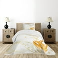 thumbnail image 4 of Ambesonne Wedding Quilted Bedspread Set 2 Pcs, Rings Heart 3D Style, Twin Size, Marigold White, 4 of 5