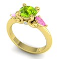 thumbnail image 2 of 2.50 Carat Fine Round Cut Peridot & Pink Sapphire Gemstone Anniversary Ring for her 18K Yellow Gold Size 8.5 by Diamond-Capitals, 2 of 8