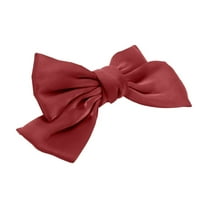 AYktou Bow Curtain Tiebacks Clip, Bright Chiffon Fabric Tie Backs for Curtains, No Drilling Curtain Buckles With Metal Clip, Curtains Ornaments for Iving Room Bedroom Curtain Decoration Clip, Red