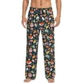 thumbnail image 2 of Kdxio Autumn Fox Owl Print Men's Sleep Pajama Pant Lounge Pants with Pockets, 2 of 8
