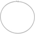 thumbnail image 3 of Avariah Diamonds 14K White Gold 2.2mm Round Omega Necklace - 18"- Made In Italy Chain, 3 of 7
