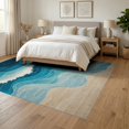thumbnail image 3 of ODIKA 6'x9' Serene Oceanic Abstract Design Washable Area Rug for Queen Size Bedroom, Under Bed, Master Suite, Easy Care, Non-Shedding, 3 of 7