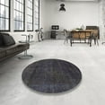 thumbnail image 4 of Ahgly Company Machine Washable Indoor Square Abstract Gunmetal Green Area Rugs, 6' Square, 4 of 7
