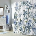 thumbnail image 3 of Blue Floral Shower Curtain, Navy Blue Watercolor Vine Flower Modern Minimalism Bathroom Curtain Home Decor Waterproof Fabric Machine Washable with 12 PCS Hooks,72" Wx72 L, 3 of 6
