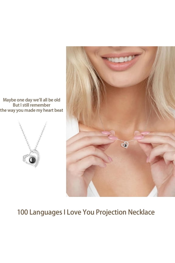 Picture Necklace Personalized For Women - Customized Photo Projection Necklace Round Pendant Necklace - Birthday Anniversary Memorial Gifts Girlfriend Wife Mother Daughter[o1551]