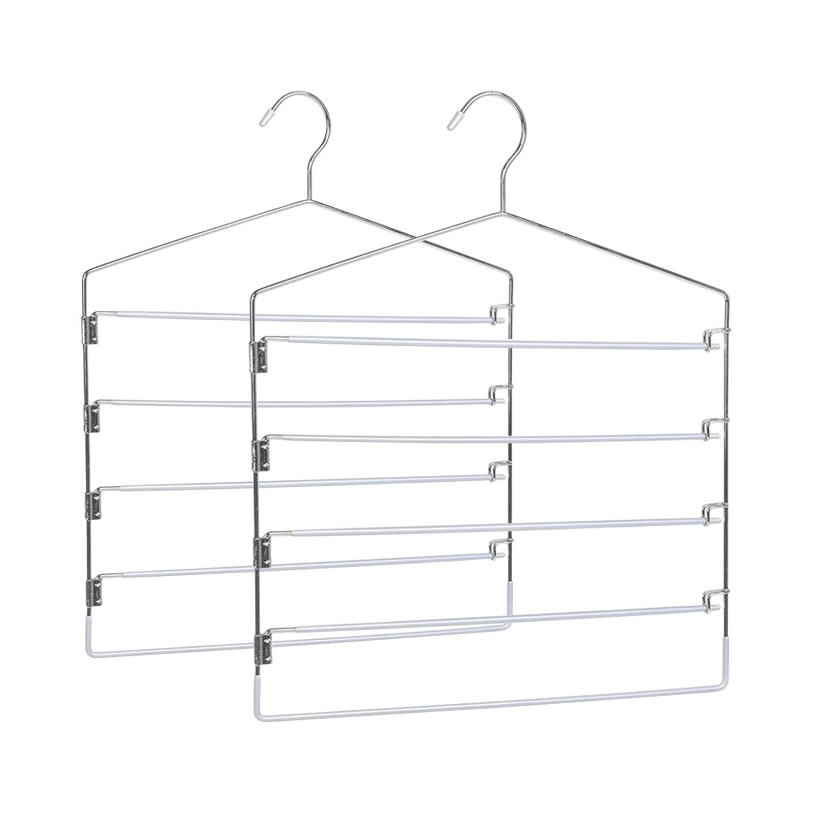 XKHZJL Pants Hangers Non Slip, Space Saving Hangers Multi-Layer Swing Arm Pants Hanger Stainless Steel Space Saver Hanger Closet Storage Organizer for Jeans Trouser Slacks Clothes
