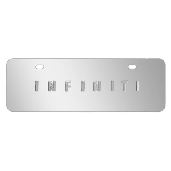 iPick Image for Infiniti Name in 3D European Look Half-Size Brush Metal License Plate