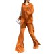 thumbnail image 2 of VISgogo Traje de Pijama de Dos Piezas para Mujer, Tops de Manga Larga con Botones y Cuello Vuelto de Color Sólido + Pantalones Largos con Cintura Elástica VISgogo moda, 2 of 5