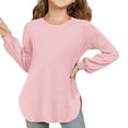 thumbnail image 2 of Girls Long Sleeve Shirts Crewneck Soft Casual Raglan Kids Blouse Tee Tops, 2 of 4