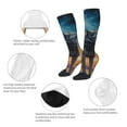 thumbnail image 2 of Bixox Moonlit Night Sky Wolf Patterned Men's and Women's Knee Socks High Socks Outdoor Sports Socks, 2 of 5