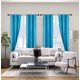 thumbnail image 1 of Juego de 2 cortinas opacas K86 para ventana, 100 % opacas, con ojales superiores, de 213 cm de largo, color turquesa, oscurecimiento total de la habitación., 1 of 6