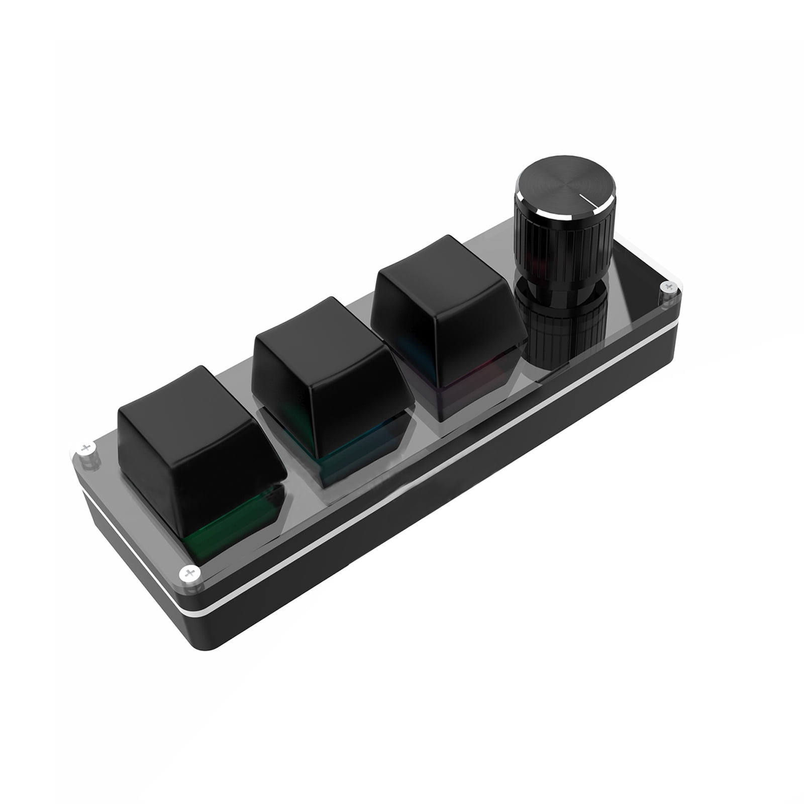 Portable RGB Macro Custom Gaming Keyboard Knob 3 Key + 1 Knob Programmable Keyboard