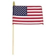 thumbnail image 4 of LKWLPD Super Tough American Flag | 8 x12 inch Outdoor USA Flag | 24" Durable Wooden Stick with Spear Tip & Stars | Heavy Duty Most Durable Cloth US Stick Flag | 12 Pack, 4 of 7