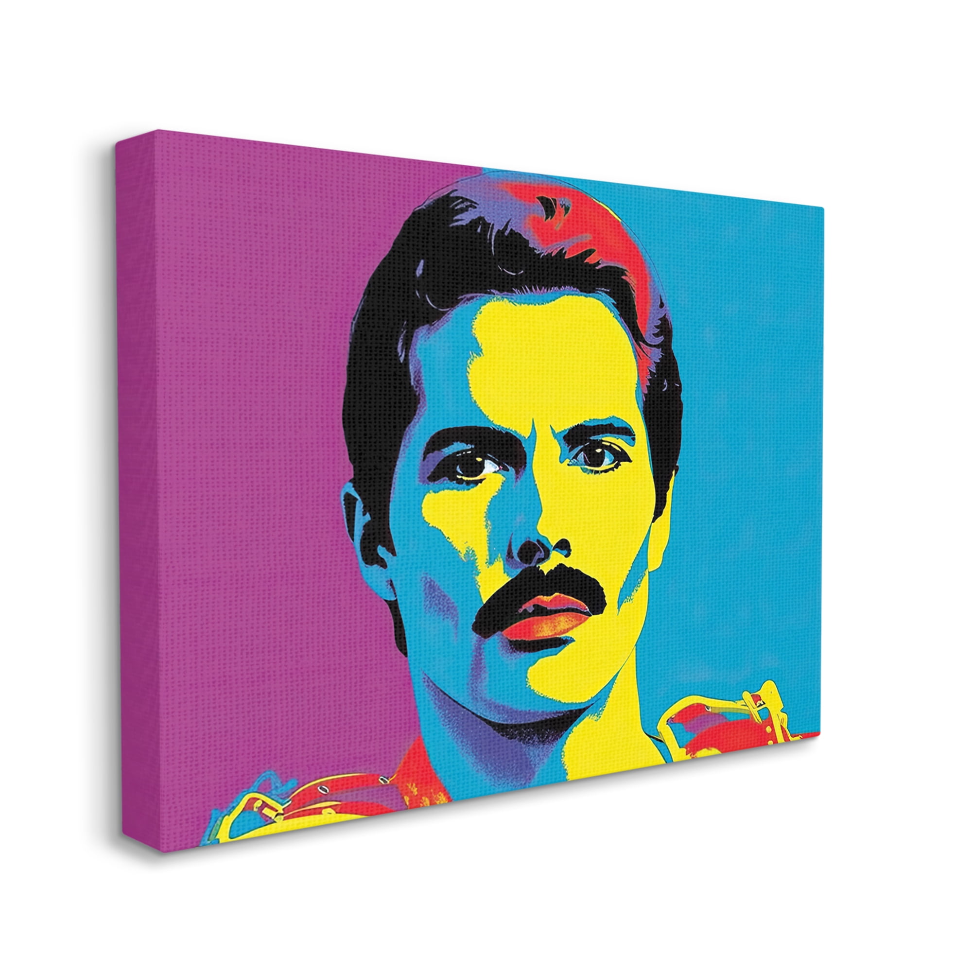 Stupell Industries Freddie Mercury Pop Style Abstract Painting Gallery Wrapped Canvas Print Wall Art, 30 x 24