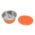 thumbnail image 3 of Ensemble de Capsules de Café Réutilisables, Protection de l'Environnement de Qualité Alimentaire 40ml Cuillère Filtre de Capsule de Café Réutilisable Sain pour le Bleu de Bureau, Orange, Couleur de Café, 3 of 7