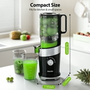 Aeitto Mega4 Masticating Juicer Machines, 4.35' Large Feed Chute, Whole Fruits/Vegetables, High Juice Yield