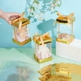 thumbnail image 3 of 10Pcs Clear Plastic Gift Box with Gold Paper Lid Rectangle Gift Packaging Boxes with Polyester Ribbon, 3 of 5
