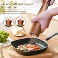 thumbnail image 2 of Juego 2 Molinillos Sal y Pimienta Madera Acacia 25cm Manual con Núcleo Cerámico/Acero Ajuste Grosor Recargable Regalo Elegante para Cocina, 2 of 5