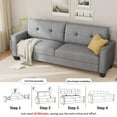 thumbnail image 6 of Ucloveria 81" Sofa 3 Seat Modern Comfy Tufted Cushions Easy, Linen Fabric Couch for Living Room Apartment Lounge,Tool-Free Assembly,Light Gray, 6 of 7