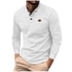 thumbnail image 1 of pstuiky Camisas de invierno de manga larga para hombre, Camisa deportiva de color liso para hombre con solapa y botones, manga larga, top/camisa con solapa camisetas de hombre s, 1 of 5