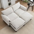 thumbnail image 3 of Modern U-Shaped Sofa with Storage, Beige, 2-Seater for Living Room (220×80×75cm), 3 of 12
