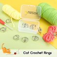 thumbnail image 4 of 3pcs Crochet Rings For Crocheting Adjustable Crochet Tension Ring For Finger Cat Yarn Guide Ring Knitting Crochet Accessories With Box For Women,50% O, 4 of 4