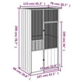 thumbnail image 2 of vidaXL Bird Cage Gray 45.3"x30.7"x78.7" Galvanized Steel, 2 of 6