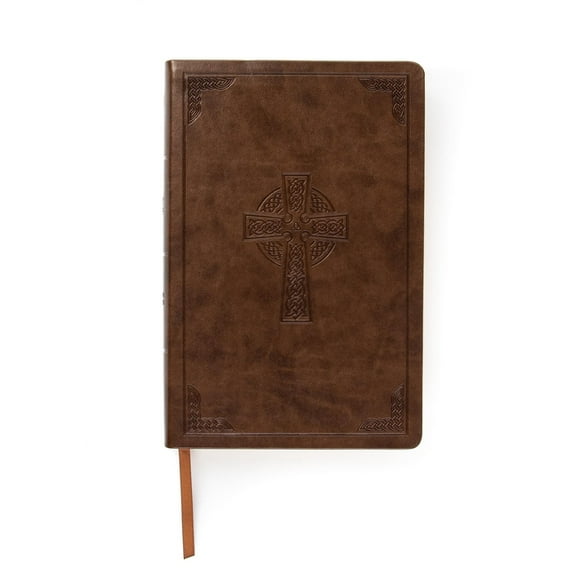 CSB Large Print Personal Size Reference Bible, Brown Celtic Cross Leathertouch, (Hardcover)